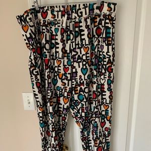 LulaRoe JAX White printed pants size 3X